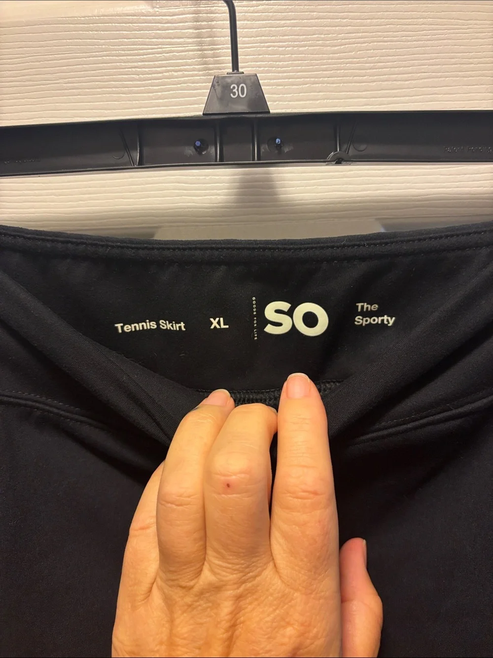 SO Black Athletic Skort with Side Overlap